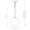 Marmurowa lampa wisząca KEPLER kulisty klosz z kamienia alabastrowego naturalne smugi żyłkowanie LED 10W  3000K QN-KEPLER-1P-S-BG